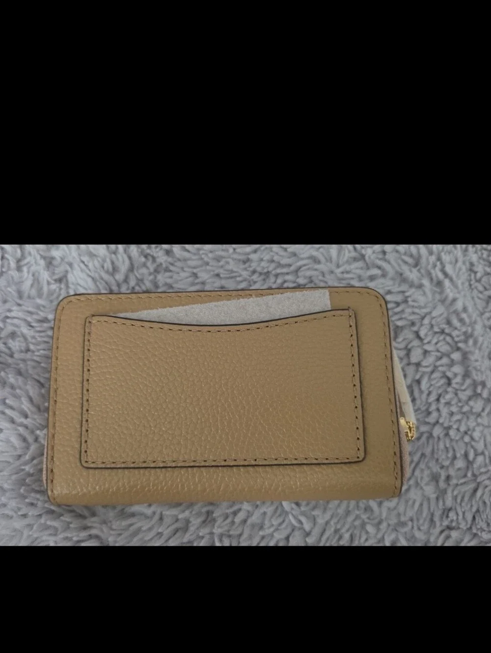 MICHAEL KORS Tan Leather Zip Card Case Wallet